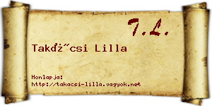Takácsi Lilla névjegykártya